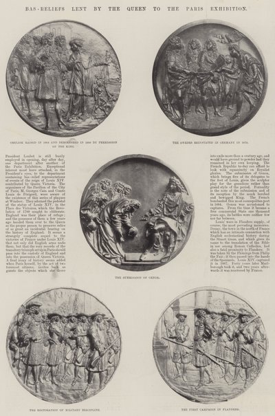 Basreliefs, die von der Königin zur Pariser Ausstellung ausgeliehen wurden von English Photographer