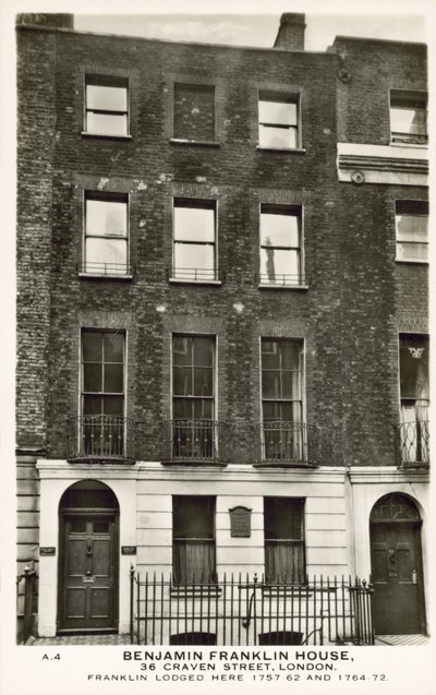 Benjamin Franklins Haus, Craven Street, London von English Photographer