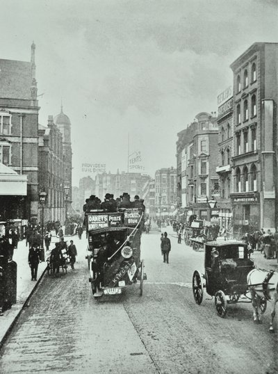 Bishopsgate: Norden von Liverpool Street, London, 1890 von English Photographer