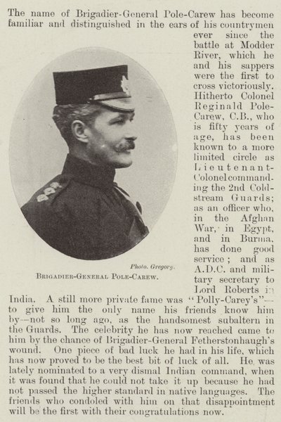 Brigadegeneral Pole-Carew von English Photographer