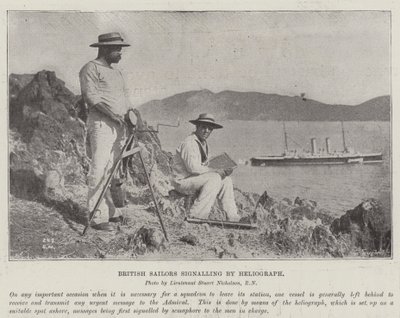Britische Seeleute signalisieren mit Heliograph von English Photographer