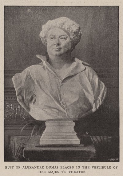 Büste von Alexandre Dumas im Vestibül des Her Majesty