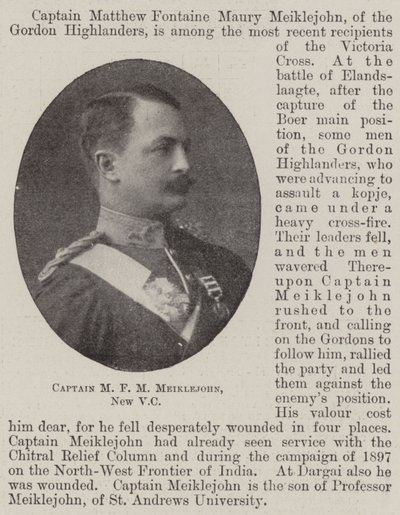 Kapitän M. F. M. Meiklejohn, neues Victoria-Kreuz von English Photographer