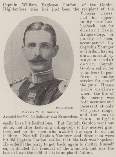 Kapitän W E Gordon, ausgezeichnet mit dem VC für Tapferkeit bei Krugersdorp von English Photographer