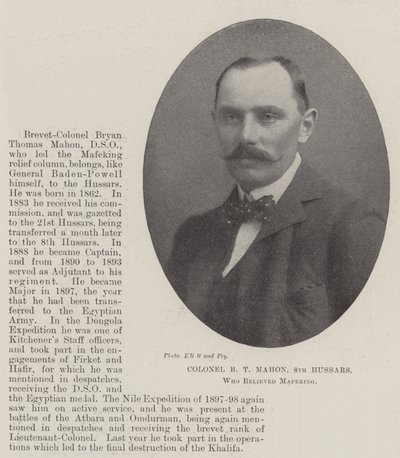 Oberst B. T. Mahon, 8. Husaren, der Mafeking entlastete von English Photographer