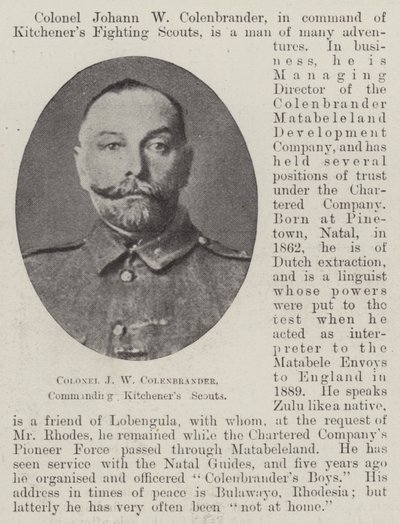 Oberst J W Colenbrander, Kommandant der Kitchener Scouts von English Photographer