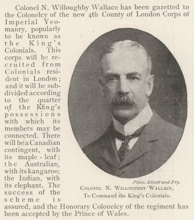 Oberst N. Willoughby Wallace, Kommandeur der King