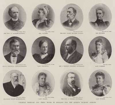 Kolonialpremiers und ihre Ehefrauen in England für das Diamantjubiläum der Königin von English Photographer
