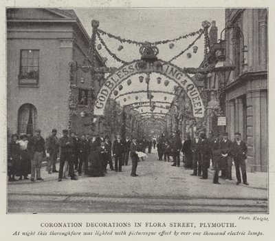 Krönungsdekorationen in der Flora Street, Plymouth von English Photographer