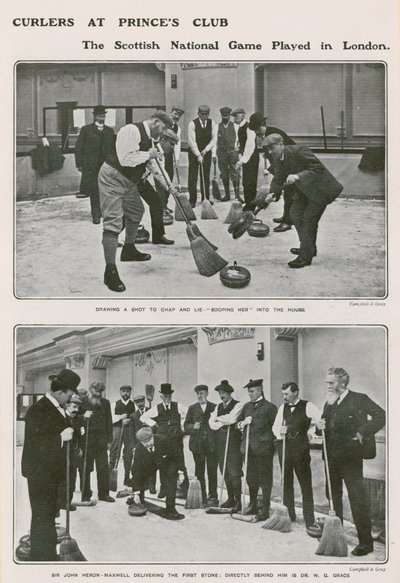 Curler im Princes Club, das schottische Nationalspiel in London von English Photographer