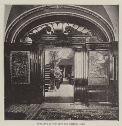 Eingang zum Arts and Letters Club von English Photographer