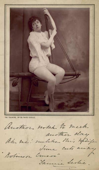 Fannie Leslie, Schauspielerin, Fotografie und signierte Nachricht von English Photographer