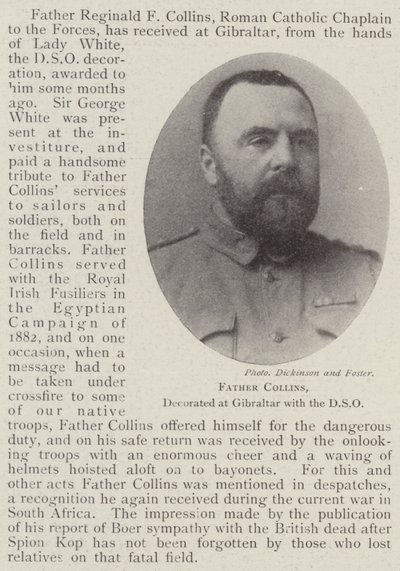 Pater Collins, in Gibraltar mit dem DSO ausgezeichnet von English Photographer