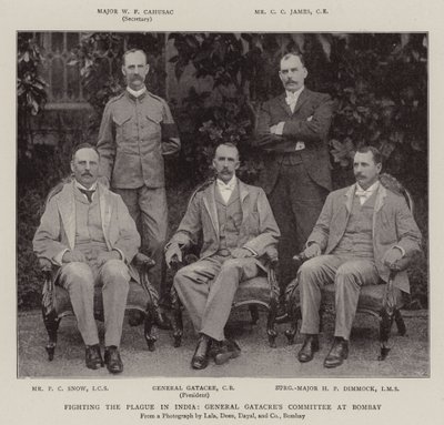 Bekämpfung der Pest in Indien, das Komitee von General Gatacre in Bombay von English Photographer