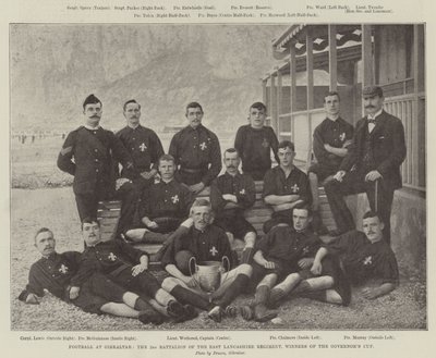 Fußball in Gibraltar, das 2. Bataillon des East Lancashire Regiments, Gewinner des Gouverneurs-Pokals von English Photographer