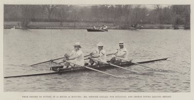 Von Oxford nach Putney in 13 Stunden 59 Minuten, Mr. Spencer Gollan, Tom Sullivan und George Towns verlassen Henley von English Photographer
