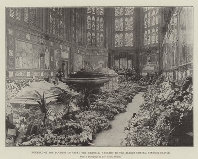 Beerdigung der Herzogin von Teck, die Gedenkkränze in der Albert Chapel, Windsor Castle von English Photographer