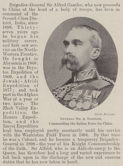 General Sir A Gaselee, Kommandant der indischen Truppe für China von English Photographer