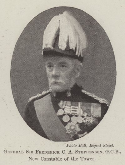 General Sir Frederick C. A. Stephenson, GCB, neuer Constable des Towers von English Photographer