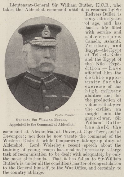 General Sir William Butler, zum Kommandeur in Aldershot ernannt von English Photographer