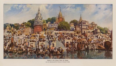 Ghats in Varanasi am Fluss Ganges, Indien von English Photographer
