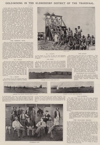 Goldabbau im Klerksdorp-Distrikt des Transvaal von English Photographer