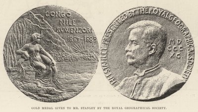 Goldmedaille, verliehen an Mr Stanley von der Royal Geographical Society von English Photographer
