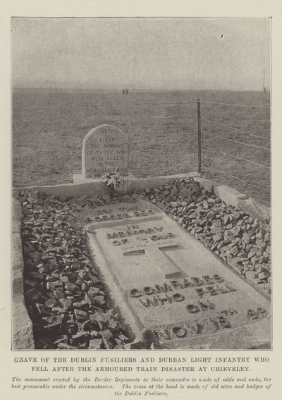 Grab der Dublin Fusiliers und der Durban Light Infantry, die nach dem Panzerzugunglück in Chieveley gefallen sind von English Photographer