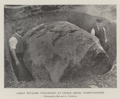 Großer Felsbrocken in Little Leigh, Warwickshire, ausgegraben von English Photographer