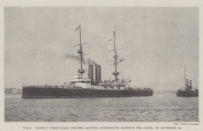 HMS Glory, Kreuzer erster Klasse, verlässt den Hafen von Portsmouth nach China, am 24. November von English Photographer