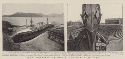 HMS Powerful im Dock in Kowloon, Hongkong von English Photographer
