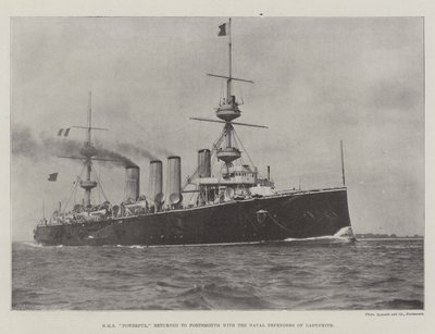 HMS Powerful kehrte mit den Marineverteidigern von Ladysmith nach Portsmouth zurück von English Photographer