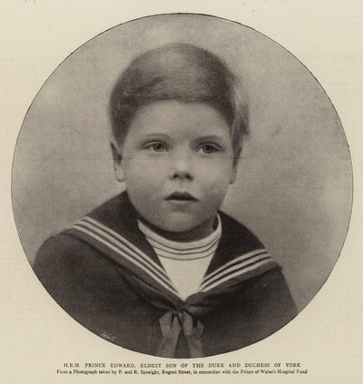 Seine Königliche Hoheit Prinz Edward, ältester Sohn des Herzogs und der Herzogin von York von English Photographer