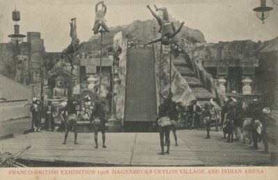 Hagenbecks Ceylon-Dorf und indische Arena, Franco-British Exhibition, London von English Photographer