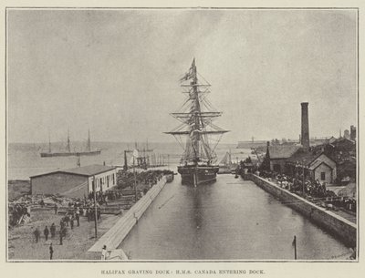Halifax Graving Dock, HMS Canada beim Einlaufen in das Dock von English Photographer