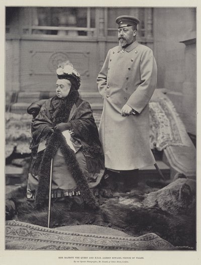 Ihre Majestät die Königin und HRH Albert Edward, Prinz von Wales von English Photographer