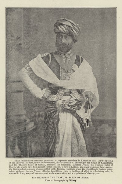 Seine Hoheit der Thakore Sahib von Morvi von English Photographer