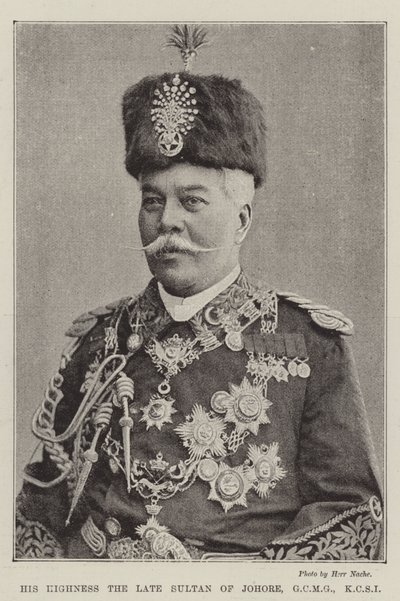 Seine Hoheit der verstorbene Sultan von Johore, GCMG, KCSI von English Photographer
