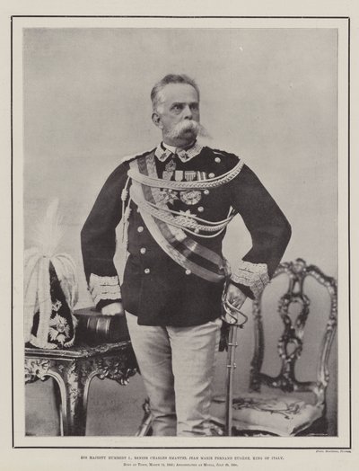 Seine Majestät Humbert I., Renier Charles Emanuel Jean Marie Fernand Eugene, König von Italien von English Photographer