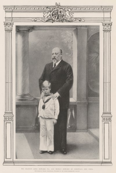 Seine Majestät König Edward VII. und Prinz Edward von Cornwall und York von English Photographer