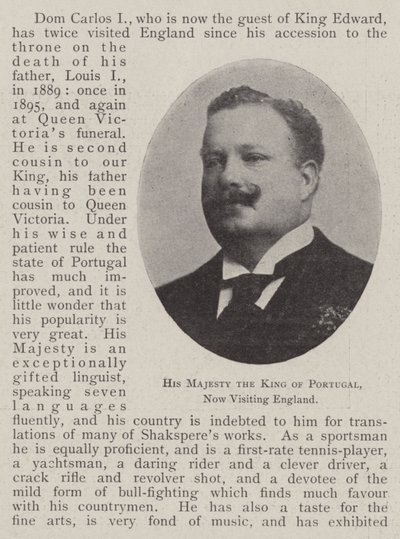Seine Majestät der König von Portugal, derzeit zu Besuch in England von English Photographer