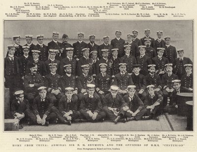Heimkehr aus China, Admiral Sir E. H. Seymour und die Offiziere der HMS Centurion von English Photographer
