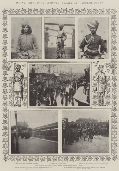 Indische Krönungsbesucher, Truppen in Hampton Court von English Photographer