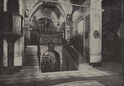 Inneres der lateinischen Verkündigungskirche, Nazareth, über dem Ort des Hauses von Joseph von English Photographer