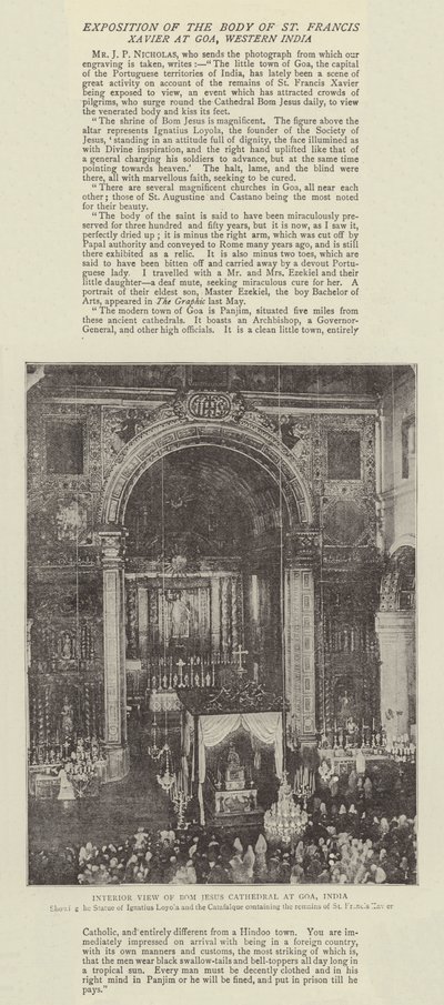 Innenansicht der Bom Jesus Kathedrale in Goa, Indien von English Photographer