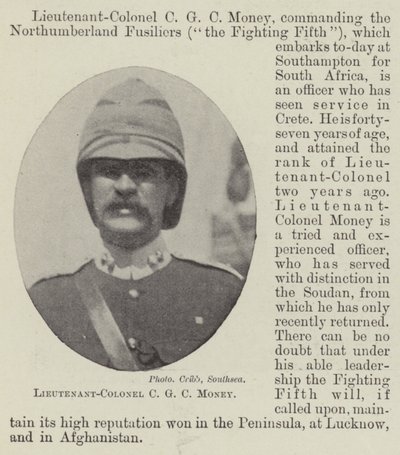 Oberstleutnant C. G. C. Money von English Photographer
