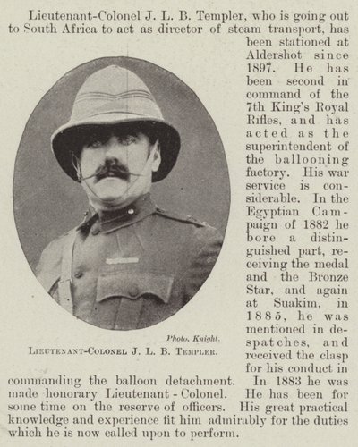 Oberstleutnant J L B Templer von English Photographer