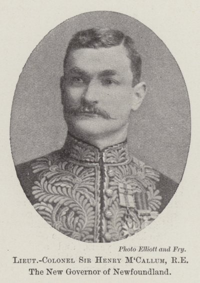 Oberstleutnant Sir Henry McCallum, RE, der neue Gouverneur von Neufundland von English Photographer