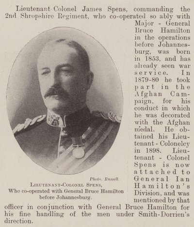 Oberstleutnant Spens, der mit General Bruce Hamilton vor Johannesburg kooperierte von English Photographer