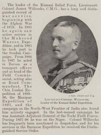 Oberstleutnant Willcocks, Leiter der Kumasi-Entlastungsexpedition von English Photographer